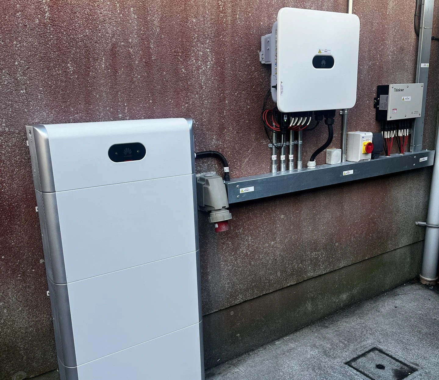 Rooftop commercial solar panels aerial view