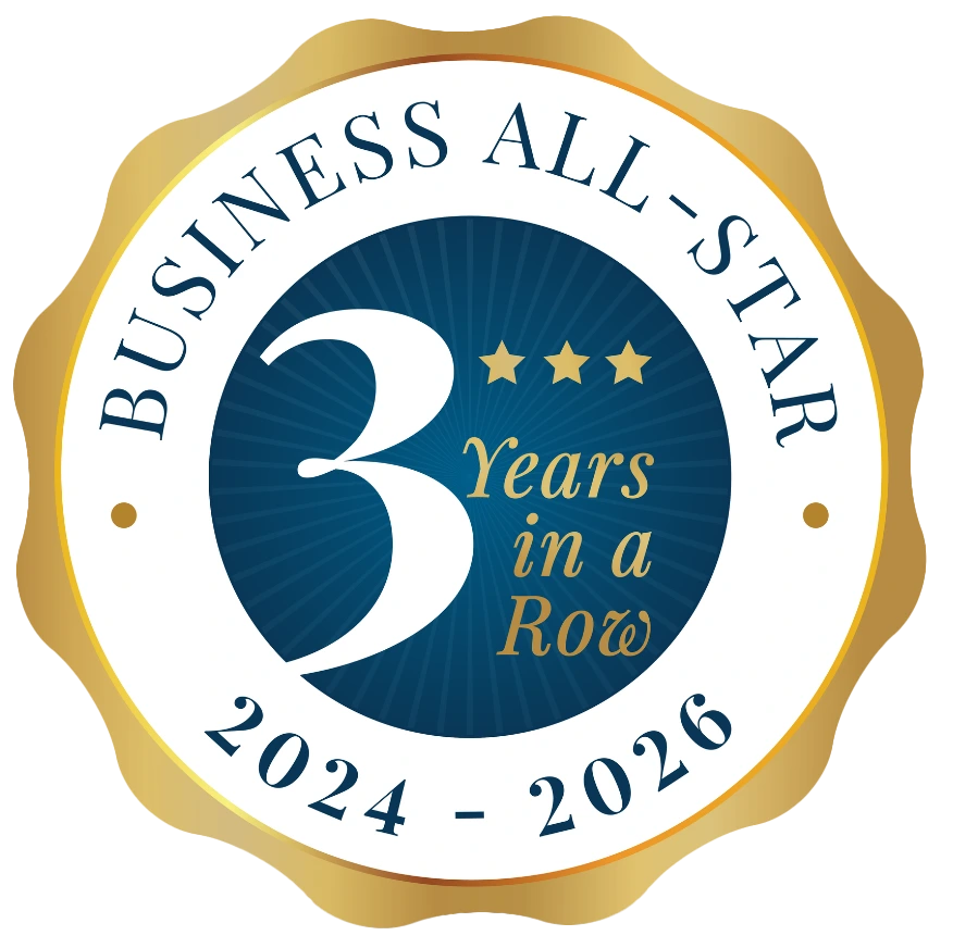 AIBF Business All-Star Accreditation 3 years running 2024-2026 Logo